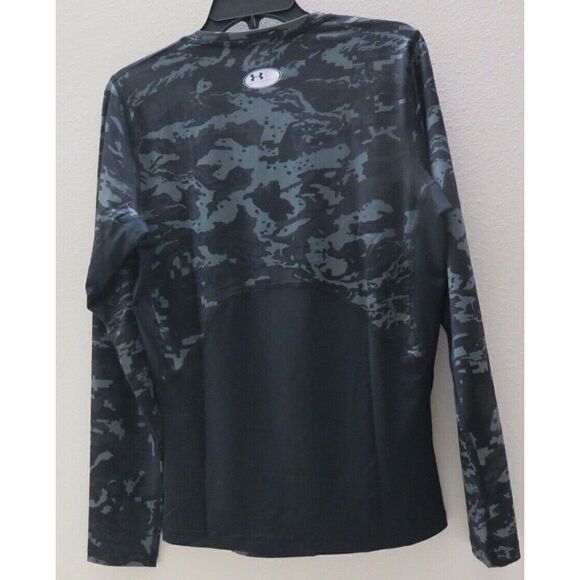 Under Armour 1361525 Men's Sz XL Black/White Camo HeatGear Compression L/S Shirt - Picture 2 of 7